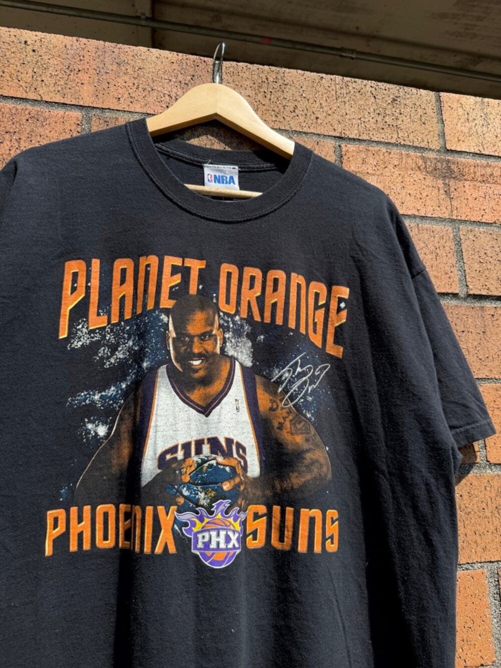 Y2K Shaq Planet Orange Phoenix Suns Vintage NBA Tee Shaquille O'Neal Steve Nash